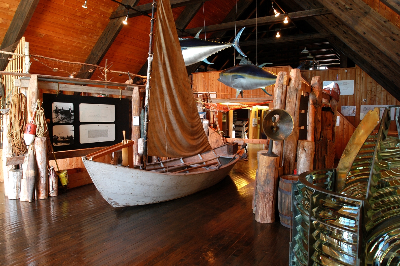 Basin Head Fisheries Museum, PEI Wide angle view of exhibits at Basin Head Fisheries Museum, PEI